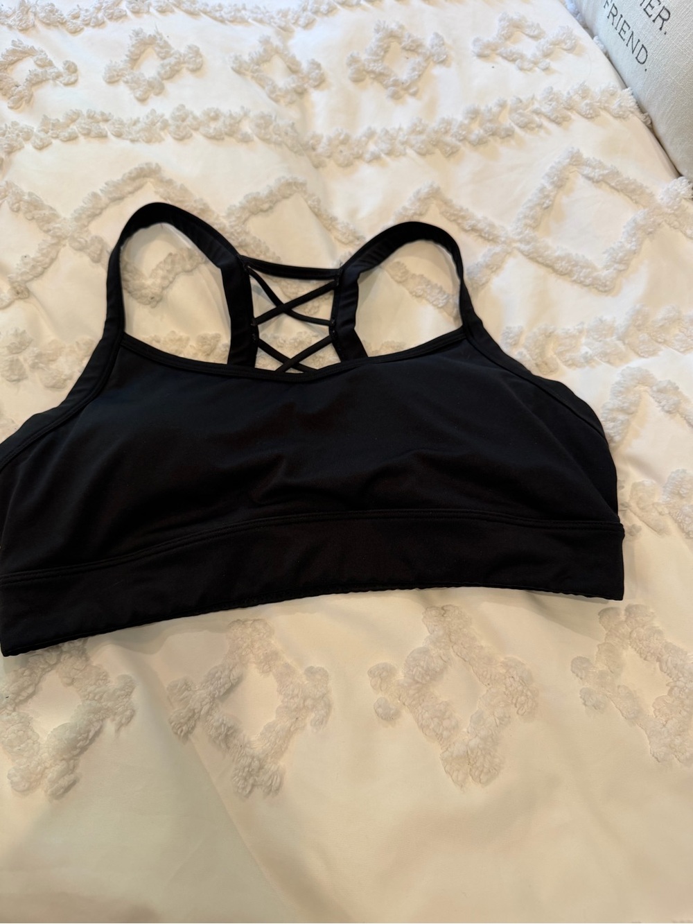 Strappy Black Sports Bra with Crisscross Back